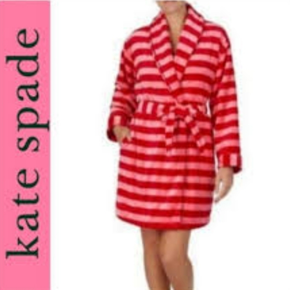 kate spade Other - NWT Kate Spade Striped Plush Robe